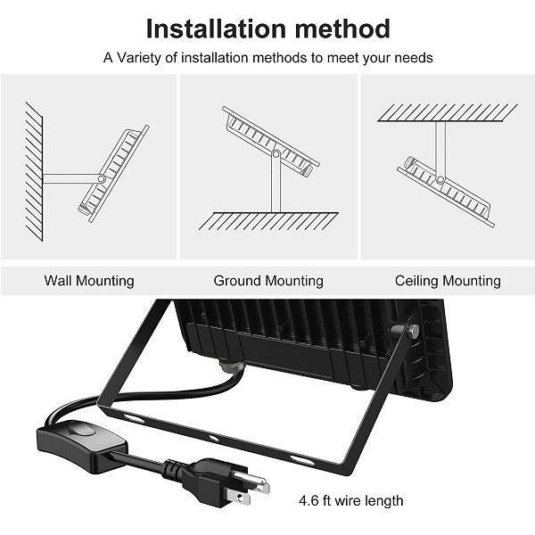 Super Bright Waterproof LED Flood Light 100W 10000lm Wifi Controlled For Yard