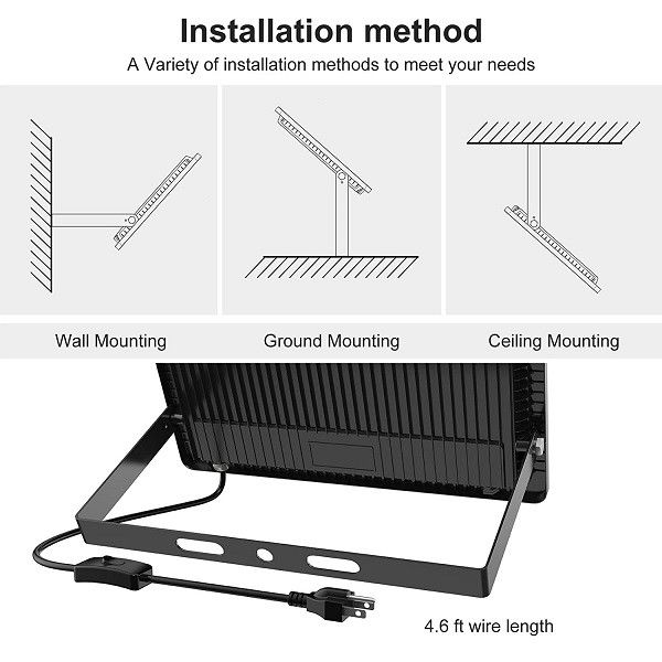 Remote Control Waterproof LED Flood Light 400W 40000lm 5000K  With Plug