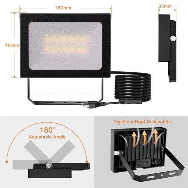Dimming Colour Changing LED Flood Light With Remote , 35w LED Flood Light 120V