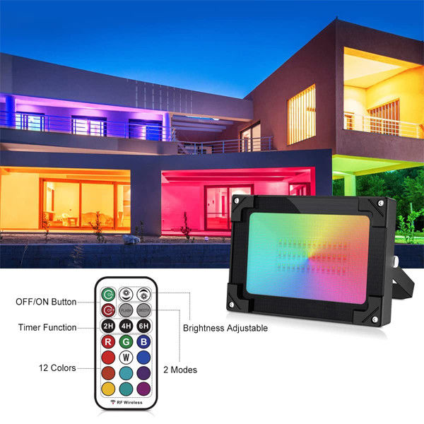 Color Changing Waterproof LED Flood Light 60W IP66 Stage Use